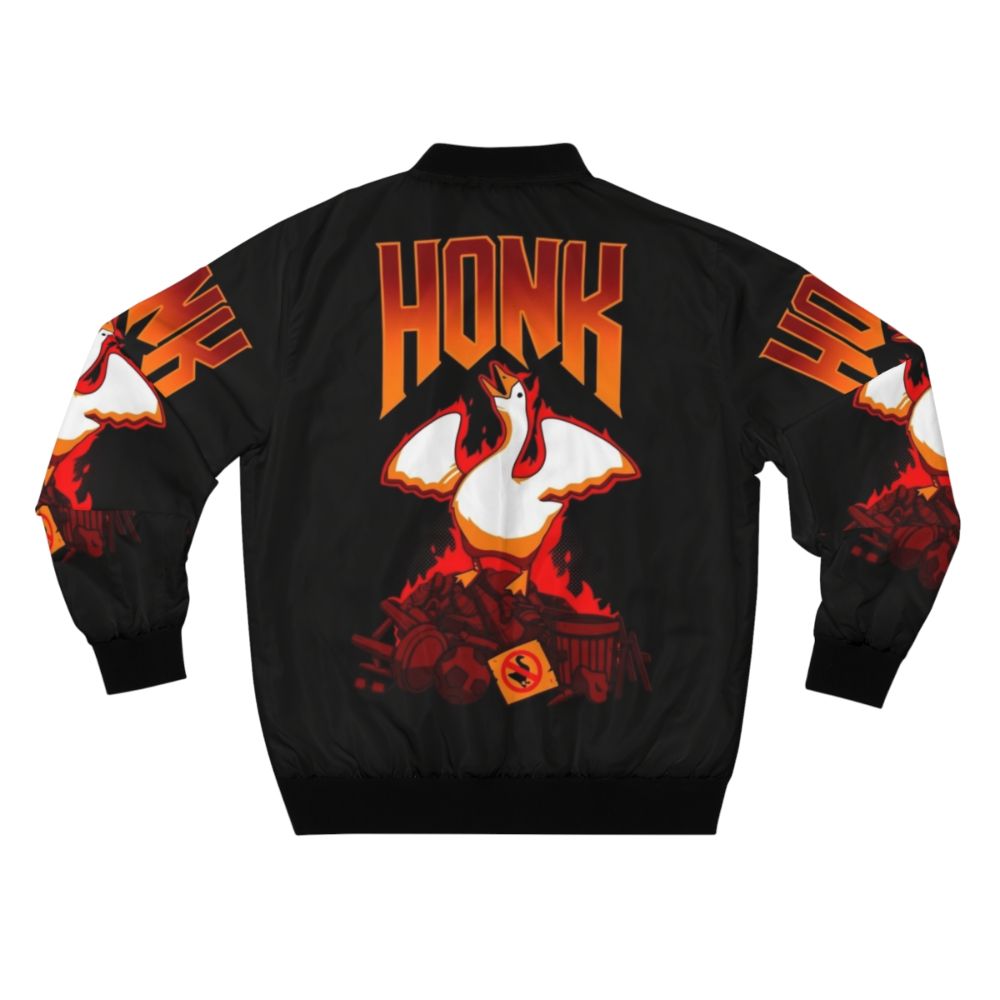 Heavy Metal Goose Bomber Jacket with Gaming and Geek Design - Back