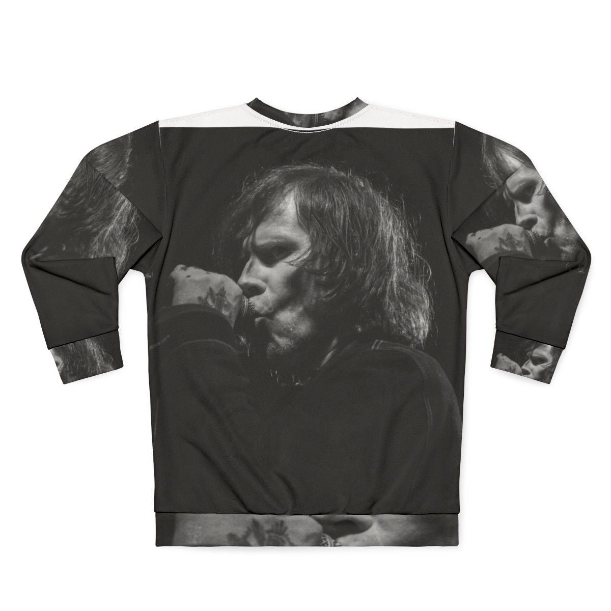 Mark Lanegan grunge rock musician wearing sweatshirt - Back