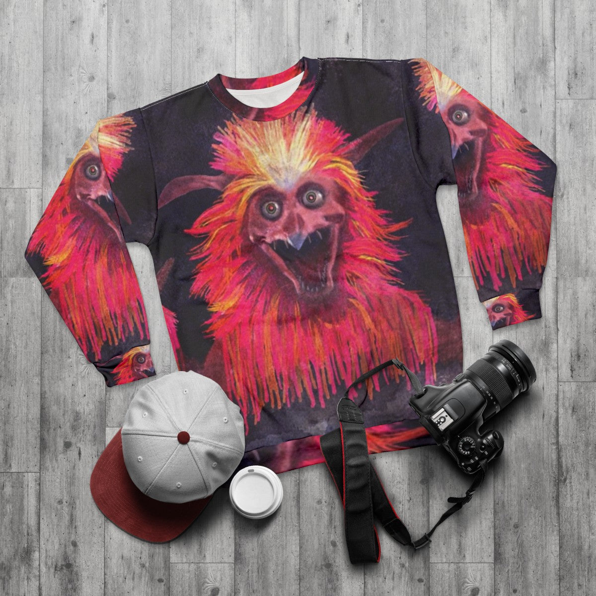 Firey Sweatshirt - Fantasy Creature Clothing - flat lay