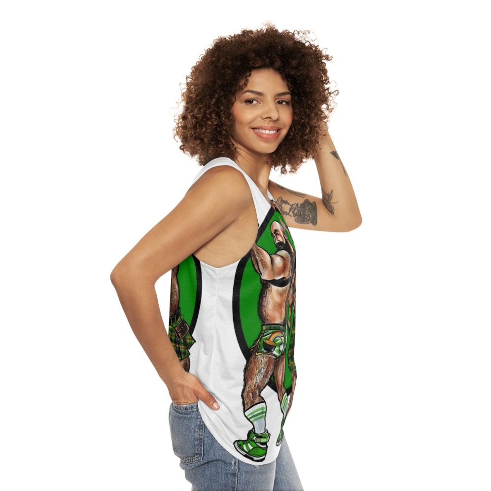 Unisex muscle bear fantasy tank top - women side