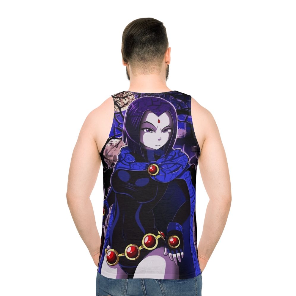 Raven from Teen Titans superhero unisex tank top - men back