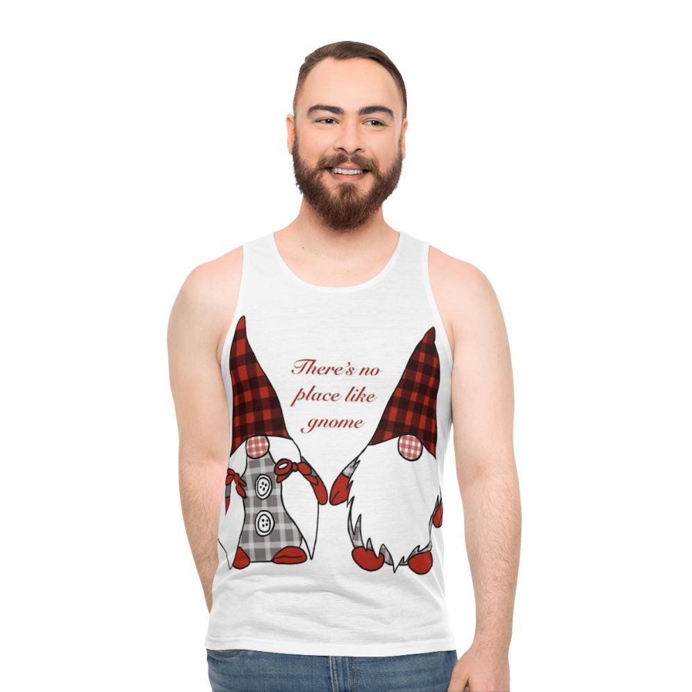 Festive gnome unisex tank top - men