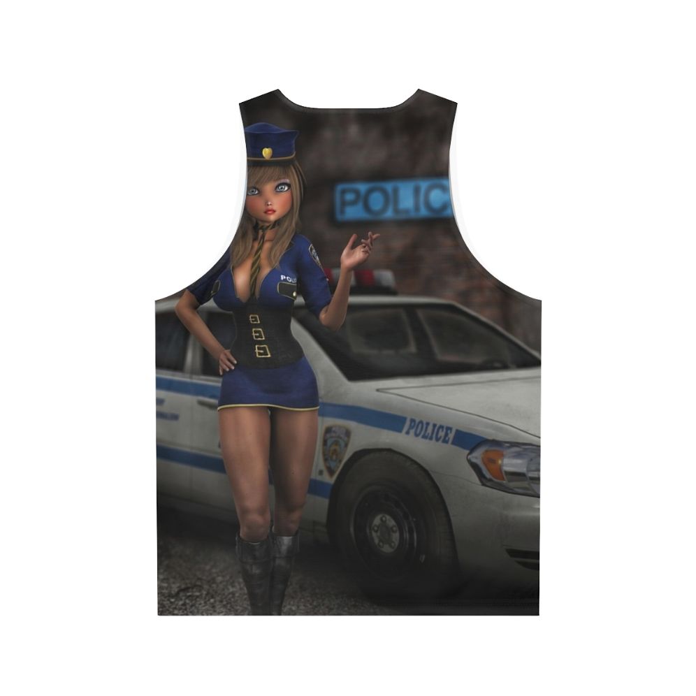 Unisex superhero costume police uniform anime-style tank top - Back