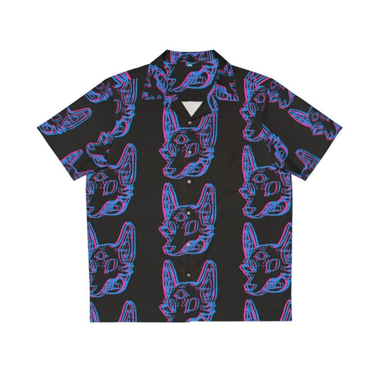 Trippy 3D Space Coyote Hawaiian Shirt