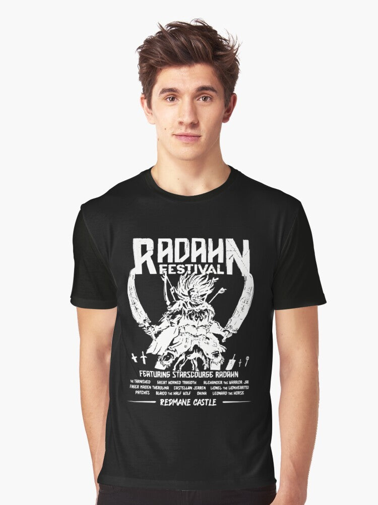 Elden Ring Radahn Festival Graphic T-Shirt featuring the iconic character Radahn from the game - Men