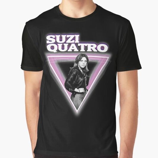 Suzi Quatro retro hard rock graphic t-shirt