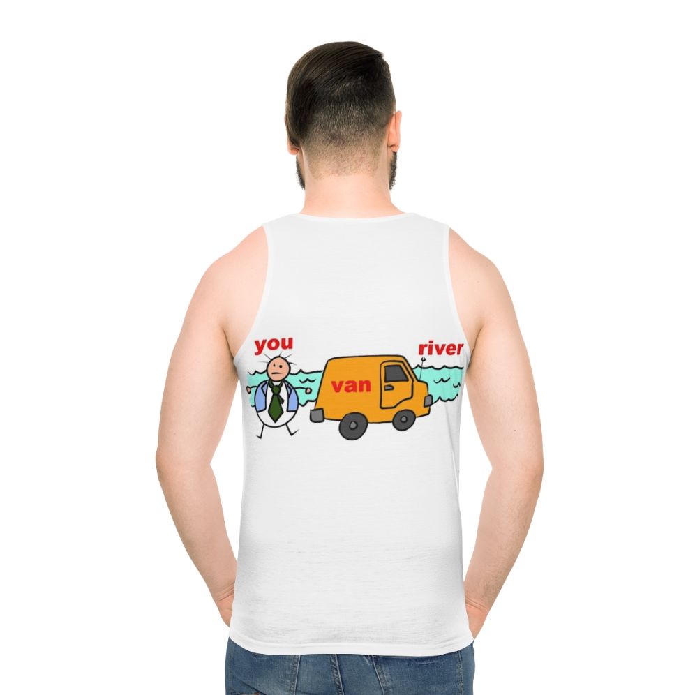 Chris Farley's "Van Down By The River" Unisex Tank Top - men back