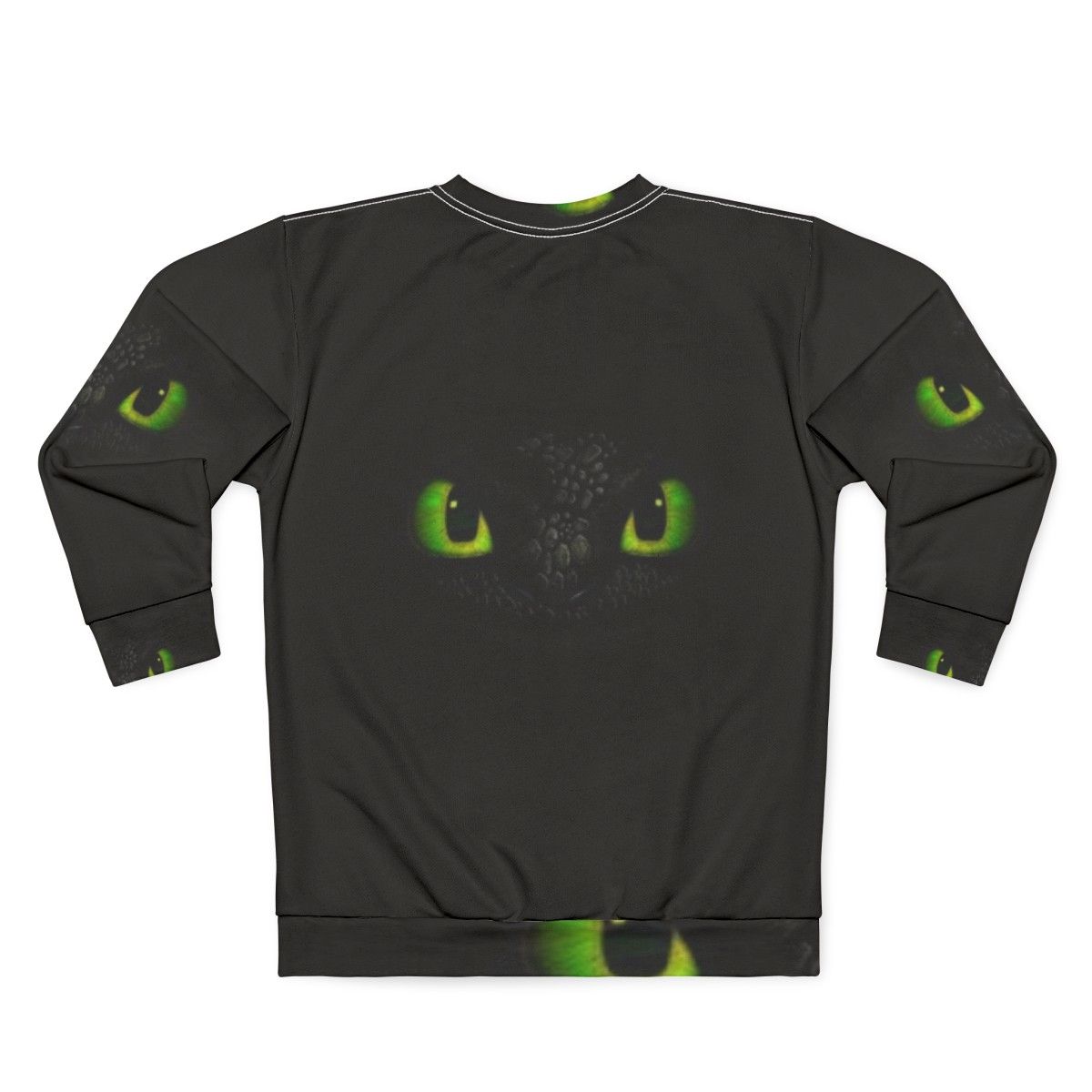 Toothless the Night Fury from How to Train Your Dragon on a black sweatshirt - Back