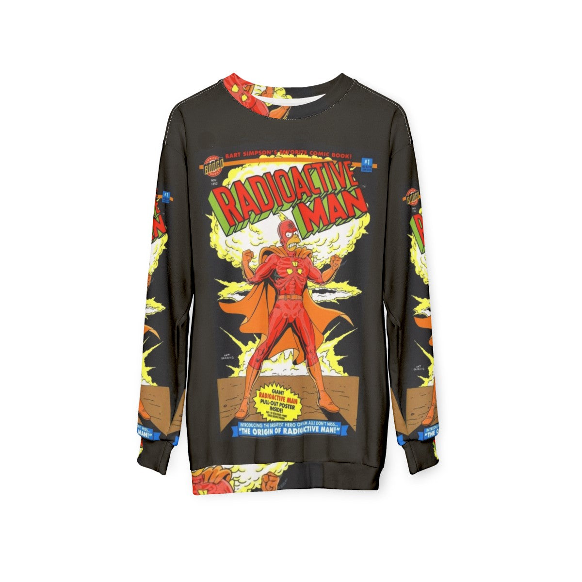 Radioactive Man comic book x-ray design sweatshirt - hanging