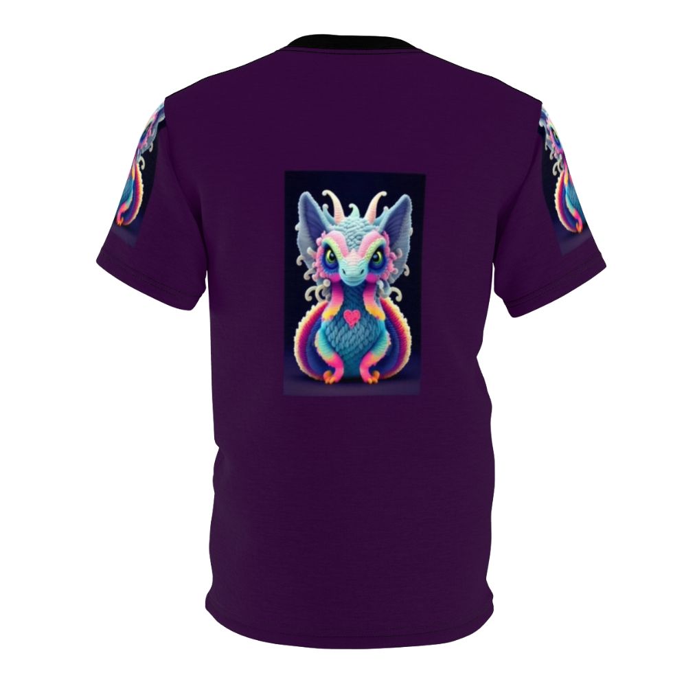 Fantasy art t-shirt featuring a majestic, intricate, and vibrant mythical creature design - Back