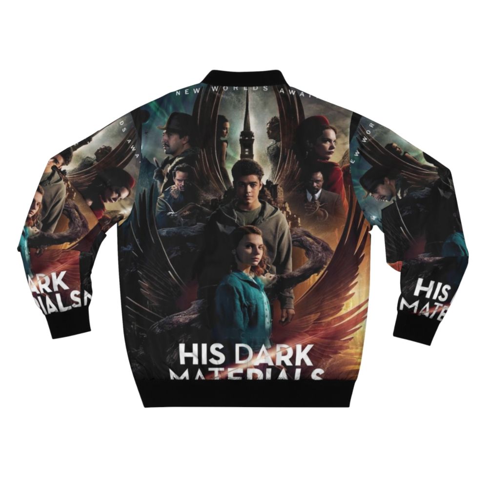 His Dark Materials fantasy bomber jacket with characters Lyra, Lord Asriel, and Marisa Coulter - Back