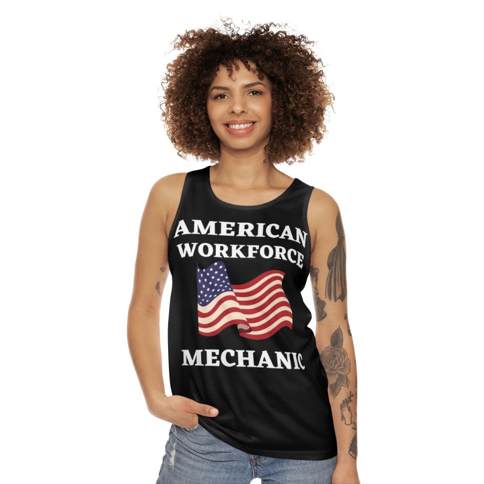 Patriotic American Workforce Mechanic Unisex Tank Top - women