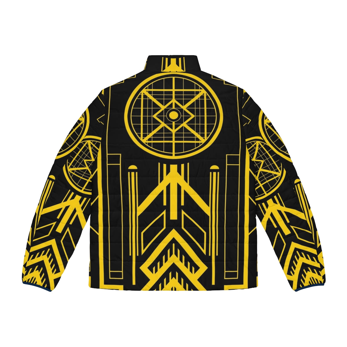 Star Trek Art Deco Enterprise Puffer Jacket with Retro Vintage Design - Back