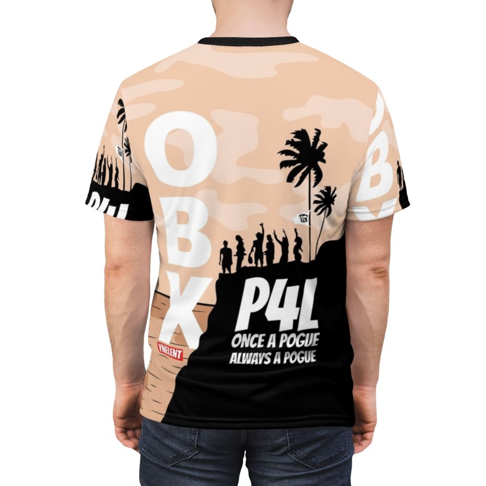 Outer Banks themed t-shirt design featuring the Pogue lifestyle - men back