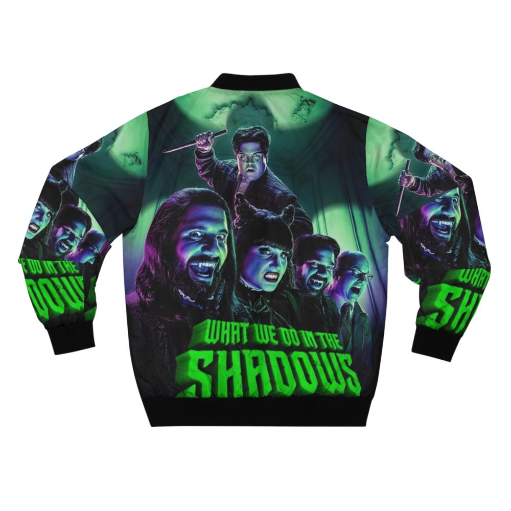 The Staten Island Gang Bomber Jacket, featuring characters from the TV series 'What We Do in the Shadows' - Back