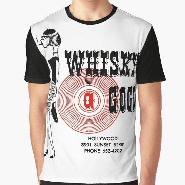 Whisky A Go-Go Vintage Poster Restoration Digital Painting Retro Band Graphic T-Shirt