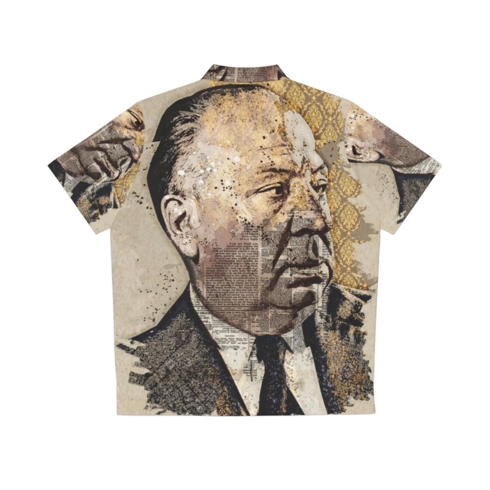 Alfred Hitchcock Hawaiian Shirt Wall Art - Vintage Movie Director Portrait - Back