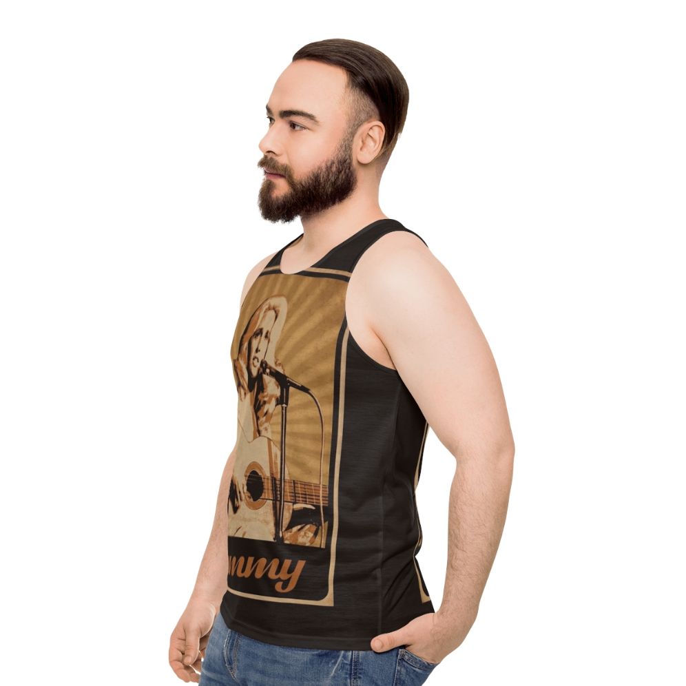 Unisex country music tank top with Tammy Wynette design - men side