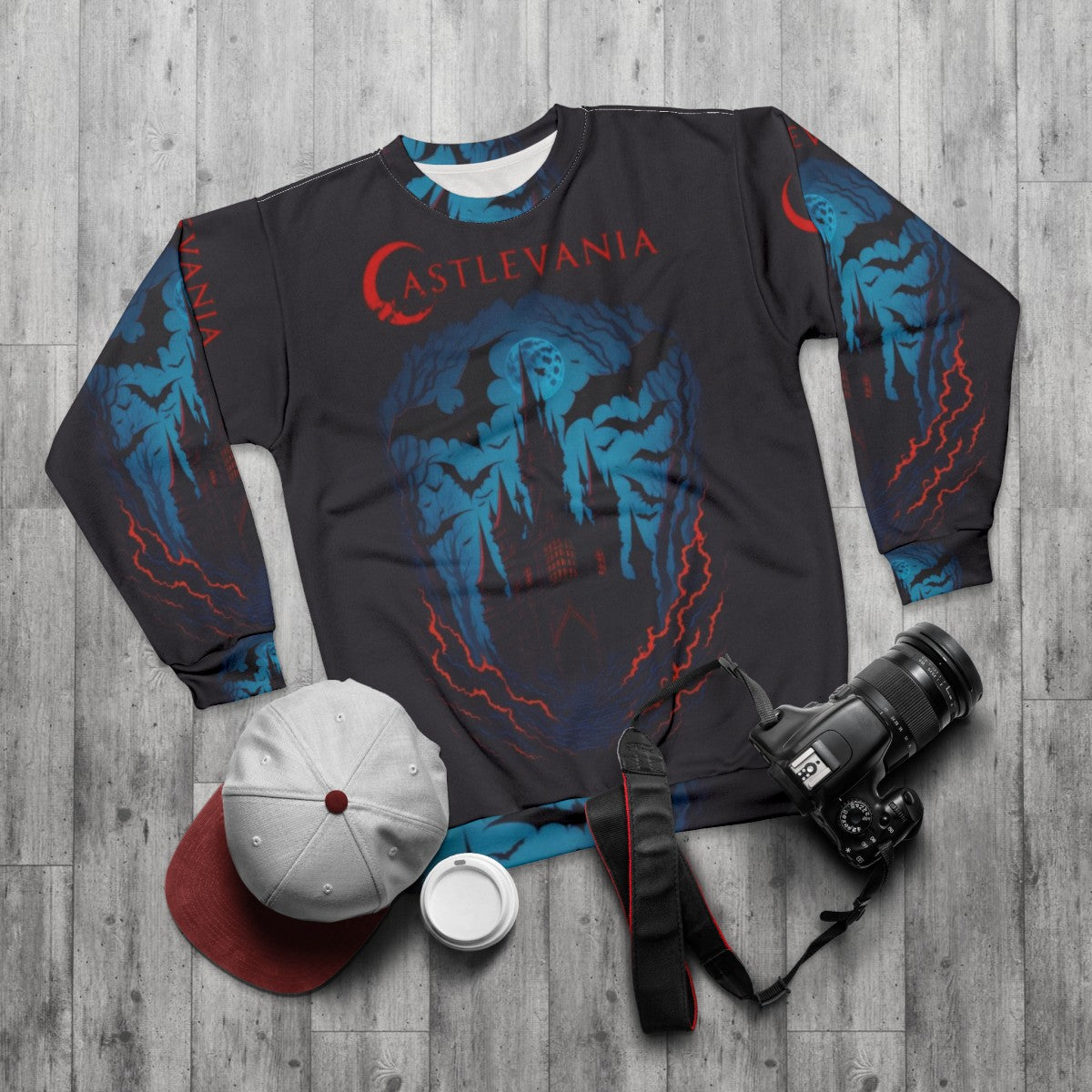 Castlevania Blue Mist Sweatshirt - flat lay