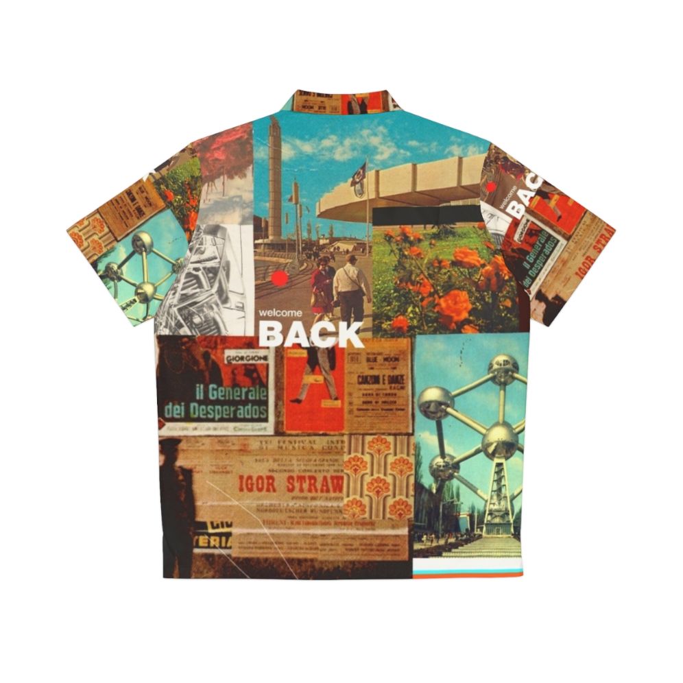 Retro Hawaiian Shirt with Surreal Graphic Design Pattern - Back