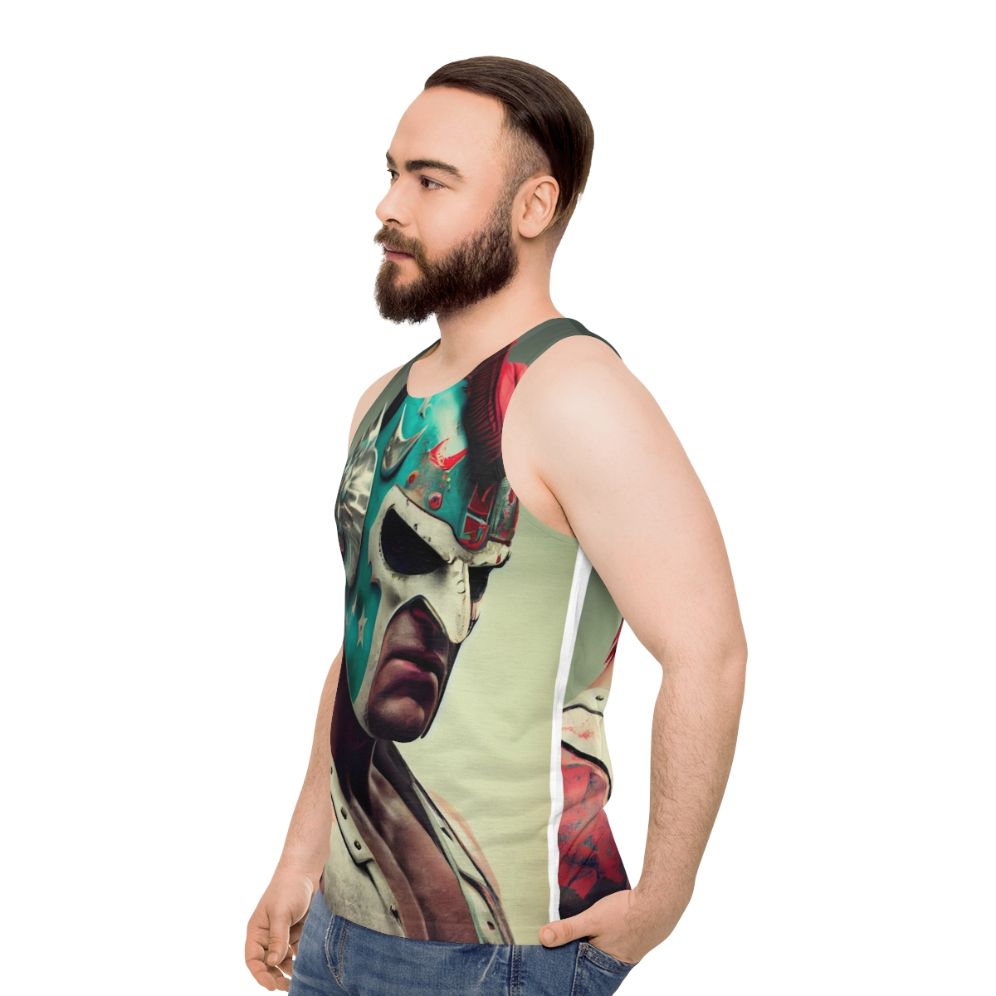 Unisex wrestling tank top for fight fans and culture - men side