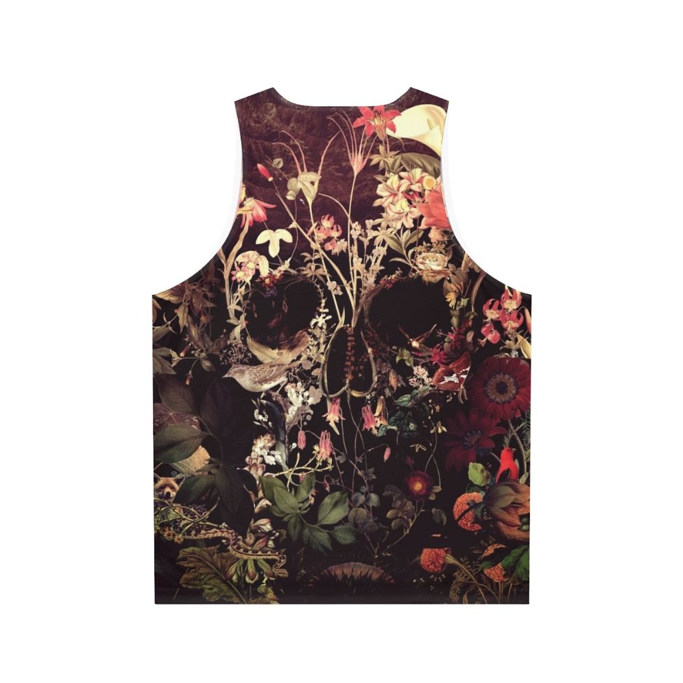 Floral skull unisex tank top - Back