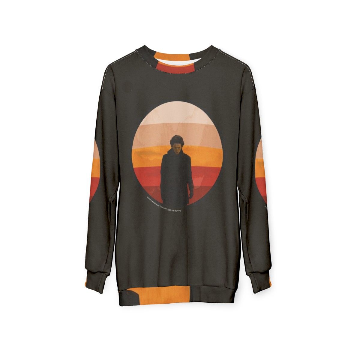 Dune 2020 Inkpress Artwork Sweatshirt featuring the iconic Dune movie and book elements - hanging