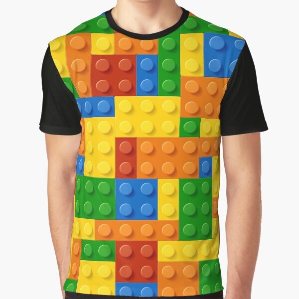 Building blocks and construction graphic design on a t-shirt