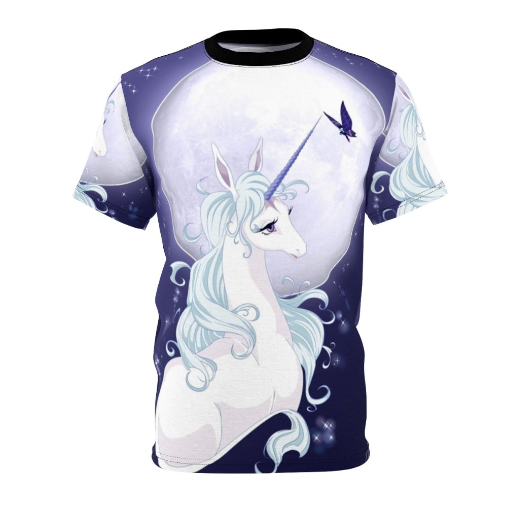 Whimsical full moon unicorn design on a high-quality t-shirt