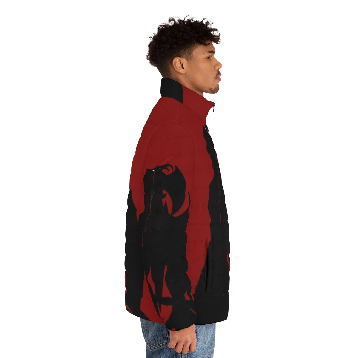 Devilman Crybaby Puffer Jacket - Anime Inspired Outerwear with Akira Fudo Graphics - men side right