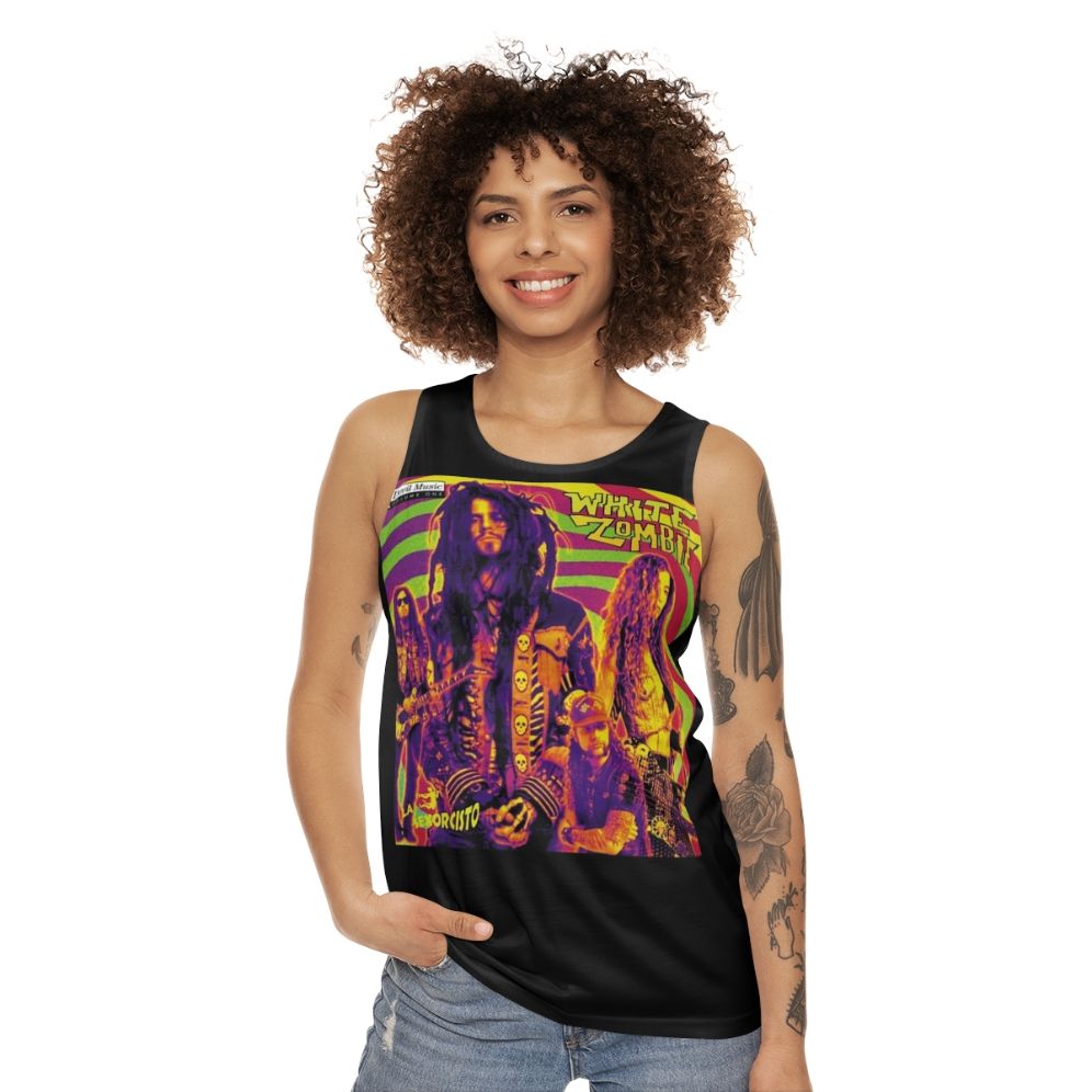 Rob Zombie inspired white unisex tank top - women