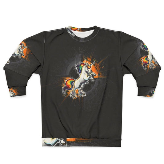 Death metal unicorn sweatshirt with dark gothic design