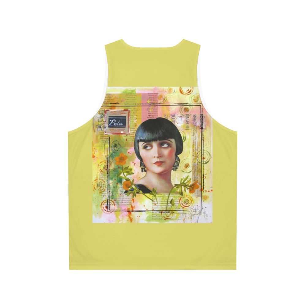 Pola Negri 1920s vintage collage unisex tank top - Back