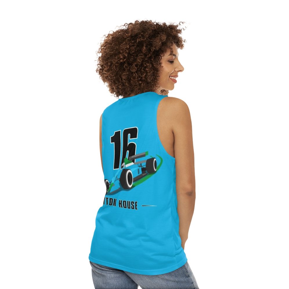 Motorsports-inspired unisex tank top - women back