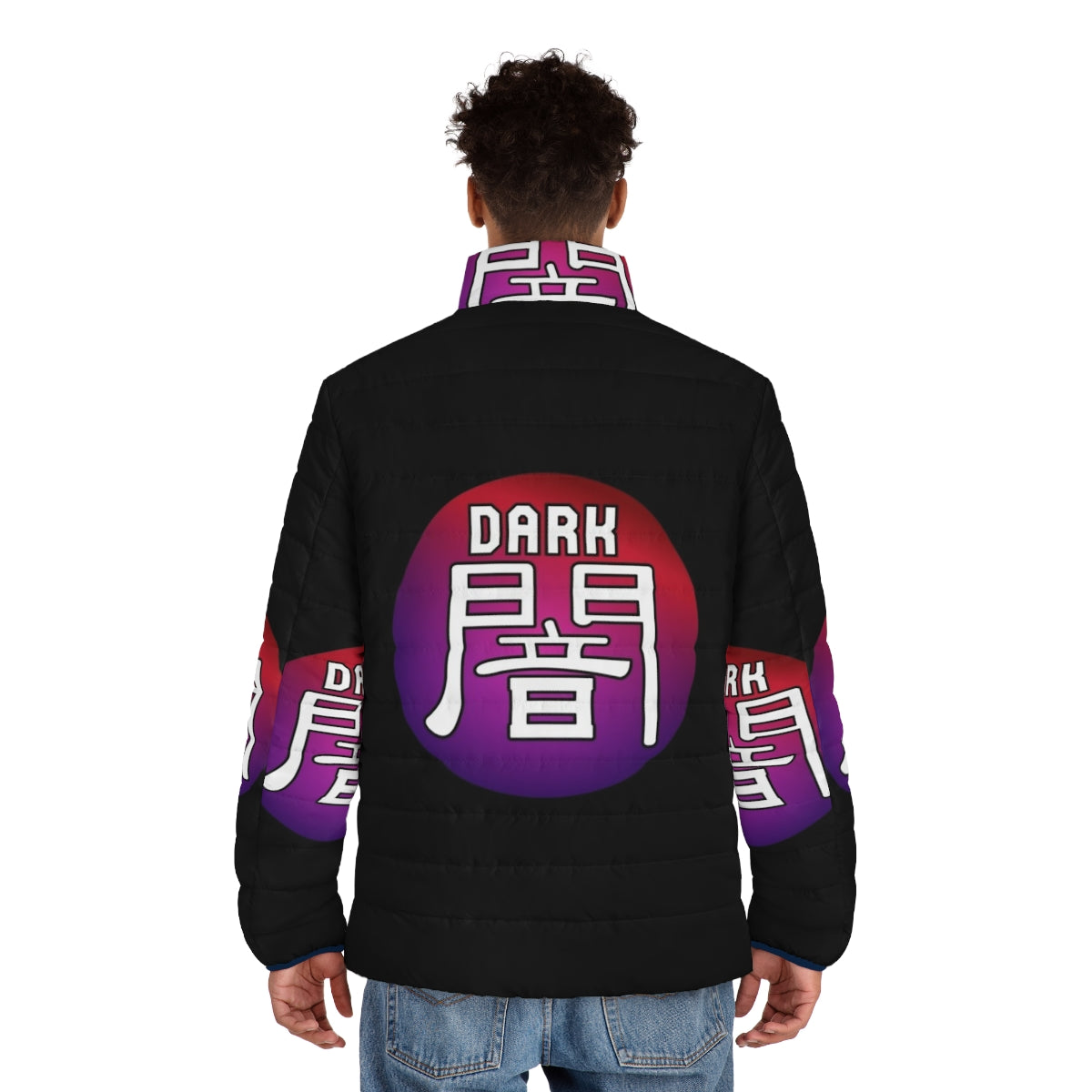 Dark Attribute Yugioh Puffer Jacket - Anime Inspired Outerwear - men back