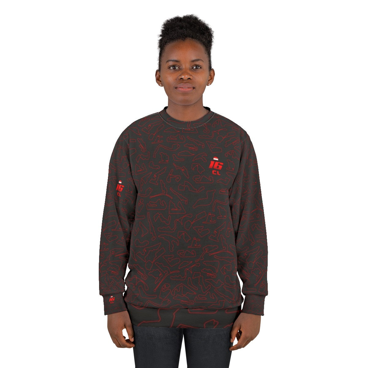 Charles Leclerc Formula 1 Racing Sweatshirt with circuit pattern - women