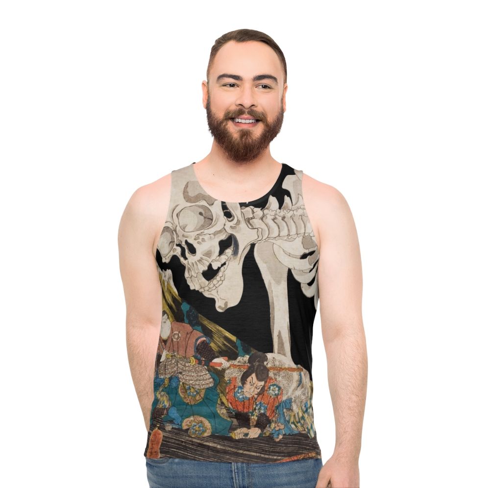 Skeleton Ghost Ukiyo-e Woodblock Print Unisex Tank Top - men