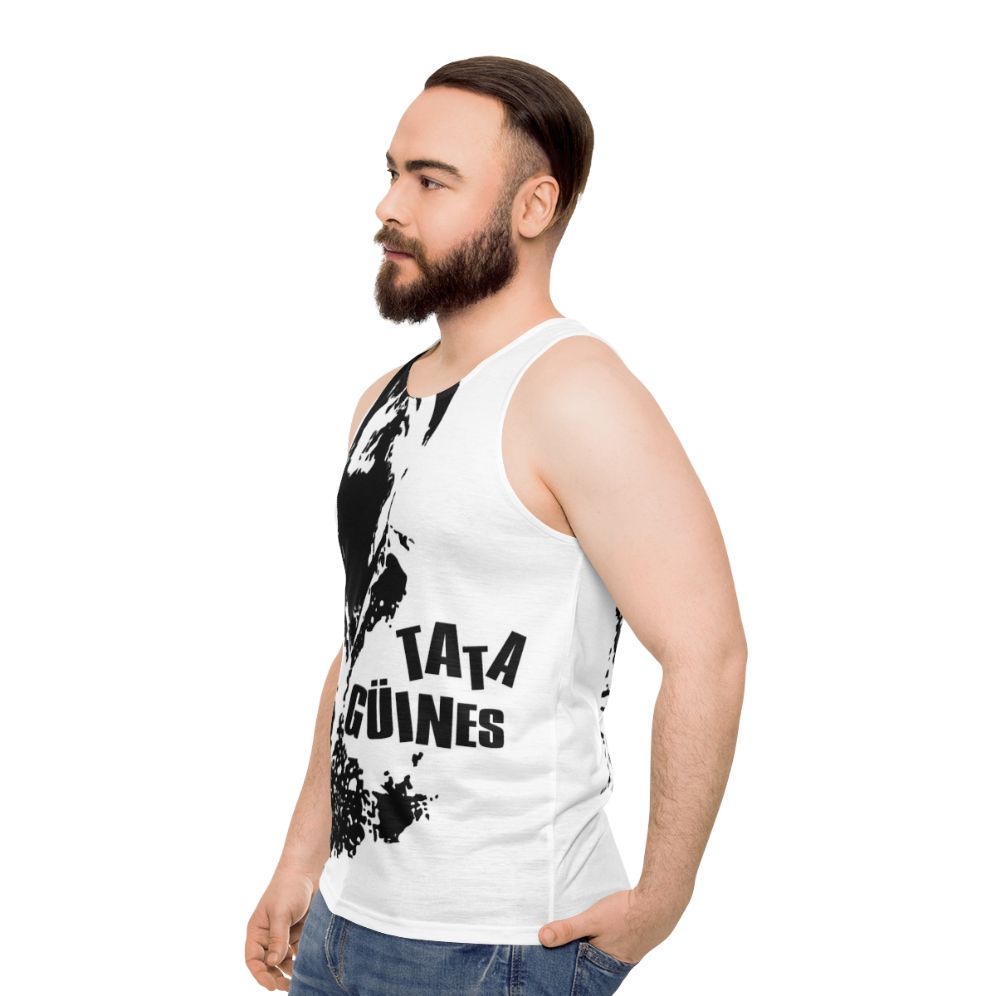 Tata Guines Unisex Tank Top with Latin Music and Percussion Design - men side