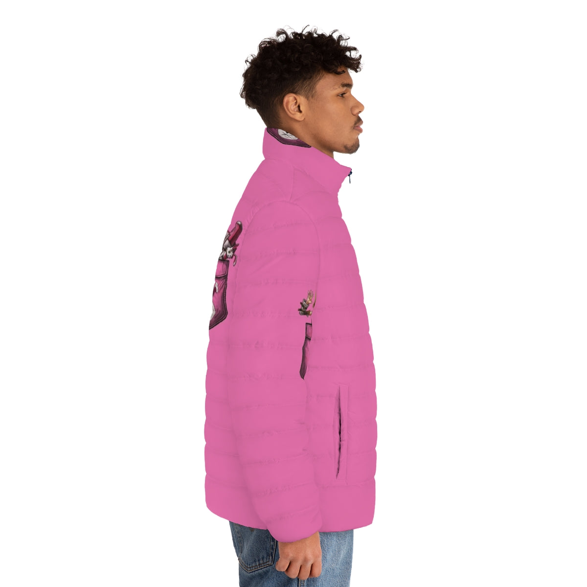 Borderlands Tiny Tina Puffer Jacket with Pockets - Fanart Design - men side right