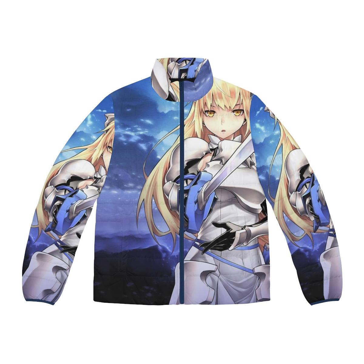 Ais Wallenstein Danmachi Anime Puffer Jacket with Bell Cranel and Loki Familia