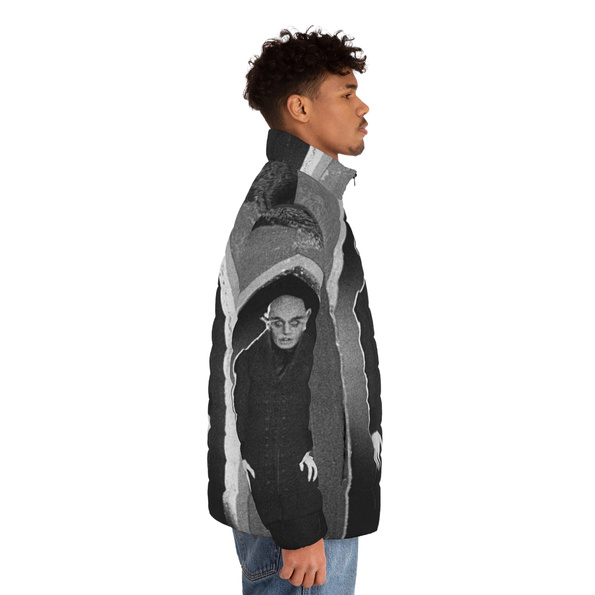 Nosferatu Puffer Jacket - German Expressionist Horror Film Inspired Outerwear - men side right