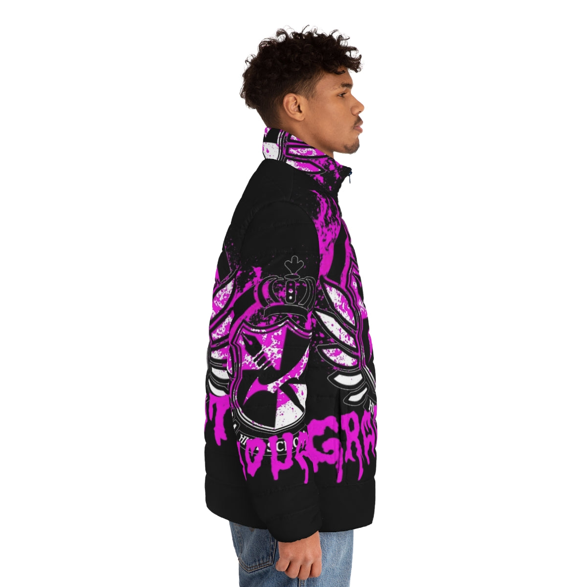 Danganronpa Hopes Peak Graduate Puffer Jacket with anime inspired design - men side right