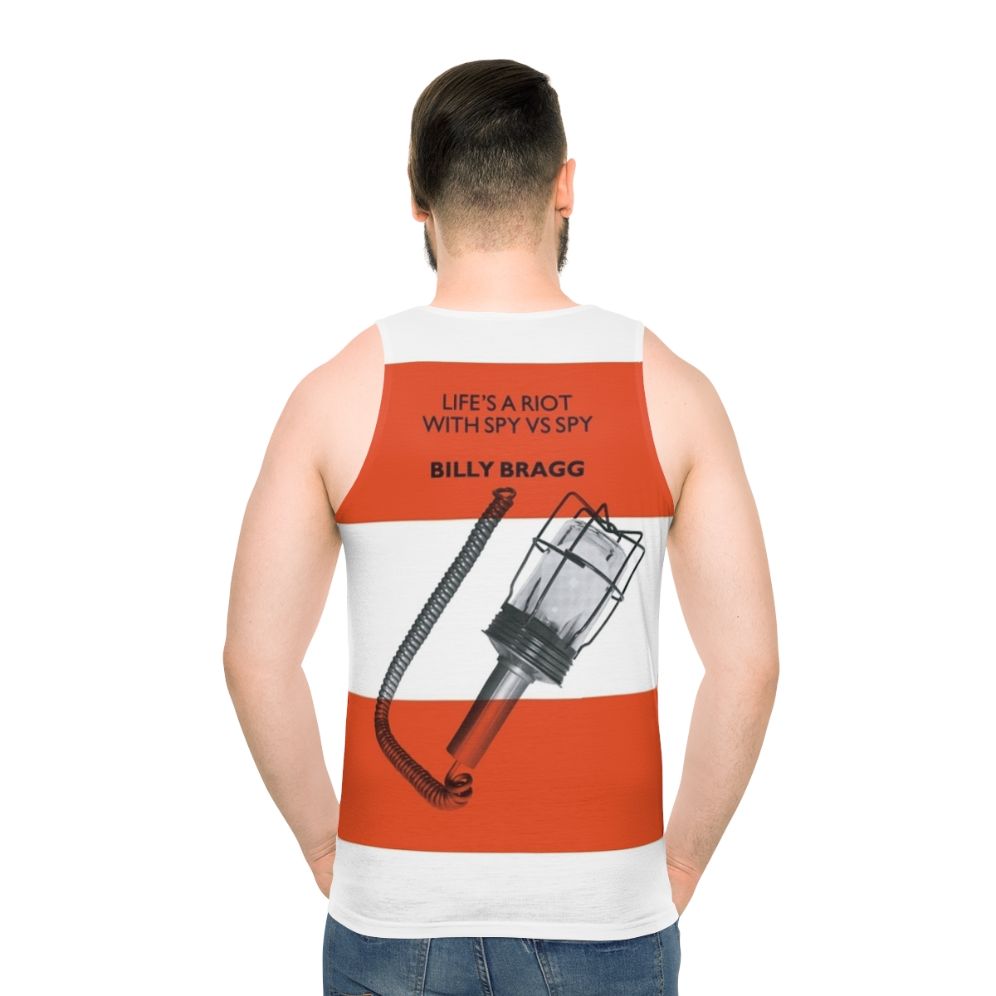 Unisex Tank Top with Music Lyrics Design - men back