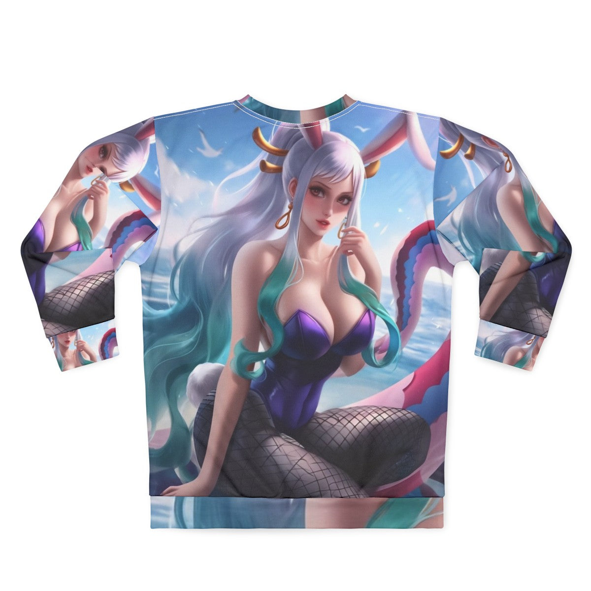 Kawaii Anime Girl Oni Princess Sweatshirt - Back