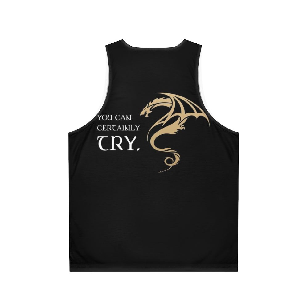 Unisex tabletop rpg addict tank top with dungeons and dragons design - Back