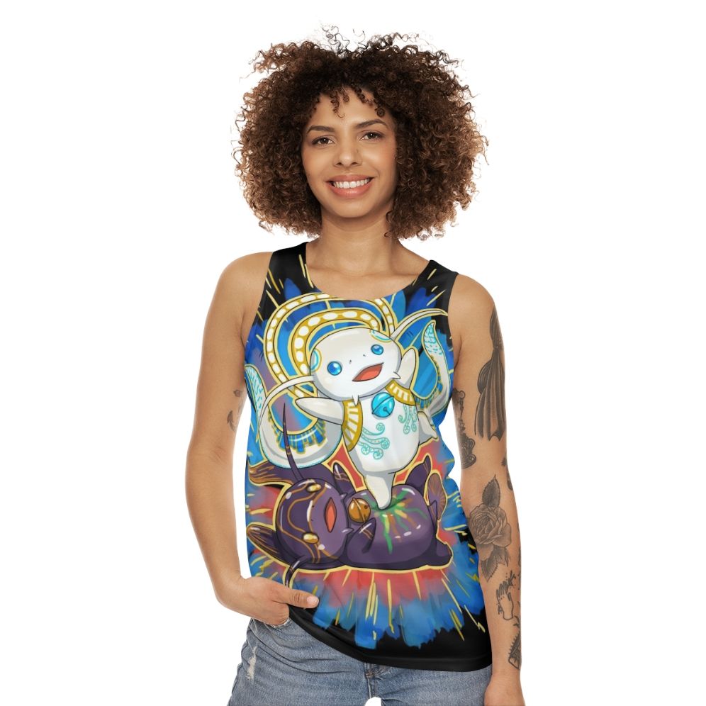 Unisex Hydaelyn Kick Namazu Gaming Tank Top for Final Fantasy XIV Fans - women