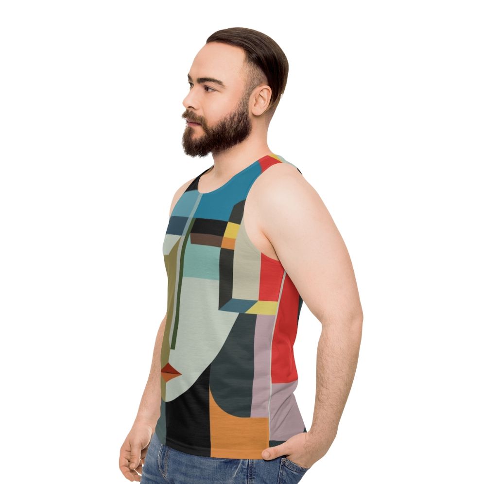 Faceless woman abstract futuristic vintage tank top - men side