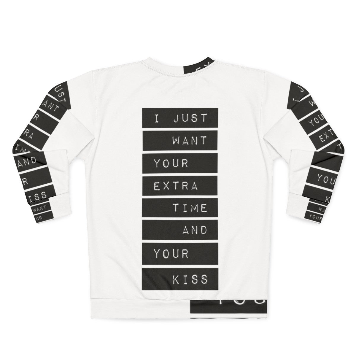 Prince inspired 90s sweatshirt with lyrics from "Your Extra Time And Your Kiss" - Back