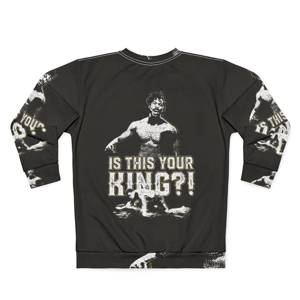 "Is This Your King?" - Comic Book Superhero Sweatshirt featuring Wakanda-inspired design - Back