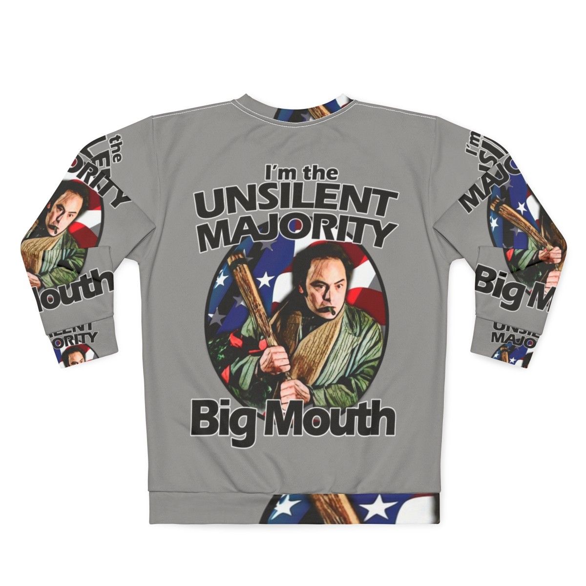 "Unsilent Majority Big Mouth Rocky Movie Sweatshirt" - Back